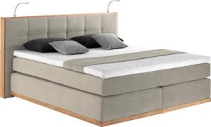 Places of Style Boxspringbett Vinton, mit LED-Beleuchtung, Massivholzrahmen, verschiedene Härtegrade auswählbar