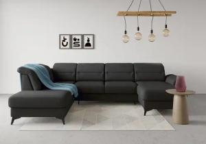 sit&more Wohnlandschaft "Sinatra U-Form", optional mit Kopfteilverstellung und Armteilfunktion, Metallfüße