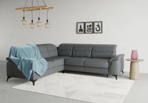 sit&more Ecksofa "Sinatra L-Form", optinal mit Kopfteilverstellung und Armteilfunktion, Metallfüße