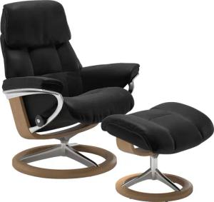 Stressless Hocker "Ruby", mit Signature Base, Gestell Eiche, Wenge, Braun & Schwarz
