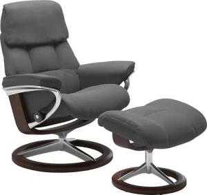 Stressless Hocker "Ruby", mit Signature Base, Gestell Eiche, Wenge, Braun & Schwarz