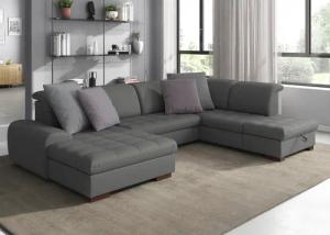 sit&more Wohnlandschaft "Luxor U-Form", wahlweise mit Bettfunktion, Bettkasten und Kopfteilverstellung