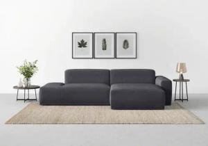 TRENDMANUFAKTUR Ecksofa Braga, aus 2 Teilen, moderner Cord-Stoff