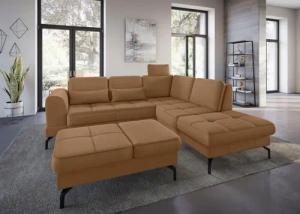 sit&more Ecksofa "Bendigo L-Form", inklusive Sitztiefenverstellung, Bodenfreiheit 15 cm, in 2 Fußfarben