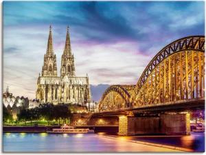 Artland Wandbild "Dom und Brücke in Köln", Deutschland, (1 St.), als Leinwandbild, Poster in verschied. Größen