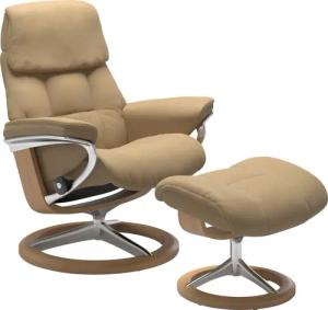 Stressless Hocker "Ruby", mit Signature Base, Gestell Eiche, Wenge, Braun & Schwarz