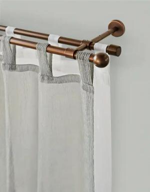 GARESA Gardinenstange "BOLTI", 2 läufig-läufig, Wunschmaßlänge, Vorhanggarnitur, verlängerbar, Wandmontage, ohne Ringe