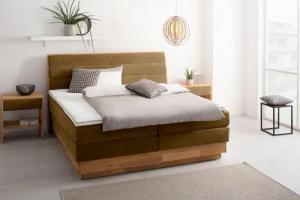 OTTO products Boxspringbett, LED-Beleuchtung, mit zertifizierten, recycelten Bezugsstoffen