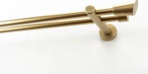 GARESA Gardinenstange "MOLIS", 2 läufig-läufig, Wunschmaßlänge, Vorhanggarnitur, verlängerbar, Wandmontage, Keil, ohne Ringe