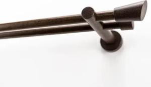 GARESA Gardinenstange "MOLIS", 2 läufig-läufig, Wunschmaßlänge, Vorhanggarnitur, verlängerbar, Wandmontage, Keil, ohne Ringe