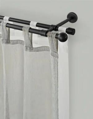 GARESA Gardinenstange "BOLTI", 2 läufig-läufig, Wunschmaßlänge, Vorhanggarnitur, verlängerbar, Wandmontage, ohne Ringe