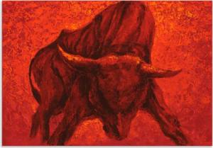 Artland Wandbild "Katalanischer Stier", Wildtiere, (1 St.), als Alubild, Outdoorbild, Leinwandbild, Poster, Wandaufkleber