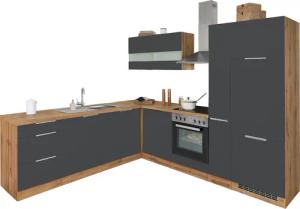 KOCHSTATION Winkelküche "KS-Luhe", Stellbreite 240x270 cm, wahlweise mit oder ohne E-Geräten, MDF-Fronten