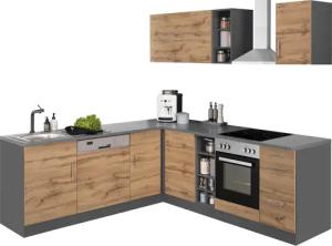 KOCHSTATION Winkelküche "KS-Colmar", mit E-Geräten, Stellbreite 210/240 cm