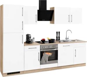 wiho Küchen Küchenzeile "Cali", mit E-Geräten und Kühl-Gefrierkombination, Breite 280 cm