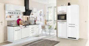 KOCHSTATION Küchenzeile "KS-Tulsa", ohne E-Geräte, Breite 330 cm, schwarze Metallgriffe, MDF Fronten