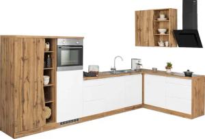 KOCHSTATION Winkelküche "KS-Bruneck", Stellbreite 380/180 cm breit, ohne E-Geräten, MDF Fronten