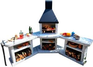 WELLFIRE Grillkamin "Außenküche Toskana Quatro", BxTxH: 188x73x216 cm