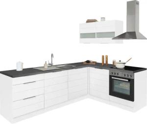 KOCHSTATION Winkelküche "KS-Luhe", Stellbreite 240x180 cm, wahlweise mit oder ohne E-Geräten, MDF-Fronten