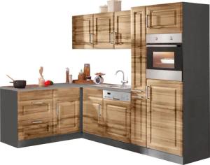 KOCHSTATION Winkelküche "KS-Stockholm", mit E-Geräten,260 x 170 cm, mit hochwertigen MDF Fronten