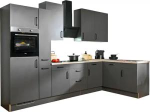 wiho Küchen Winkelküche ""Simi", mit verstellbaren Füßen, wahlweise mit E-Geräten", Soft-Close-Funktion in Schubkästen & Auszügen, Stellbreite 315/175 cm