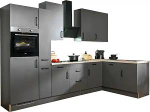 wiho Küchen Winkelküche ""Simi", mit verstellbaren Füßen, wahlweise mit E-Geräten", Soft-Close-Funktion in Schubkästen & Auszügen, Stellbreite 315/175 cm
