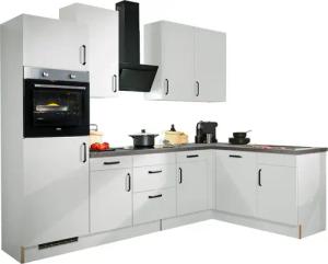 wiho Küchen Winkelküche ""Simi", mit verstellbaren Füßen, wahlweise mit E-Geräten", Soft-Close-Funktion in Schubkästen & Auszügen, Stellbreite 285/175 cm