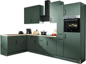 wiho Küchen Winkelküche ""Simi", mit verstellbaren Füßen, wahlweise mit E-Geräten", Soft-Close-Funktion in Schubkästen & Auszügen, Stellbreite 315/175 cm