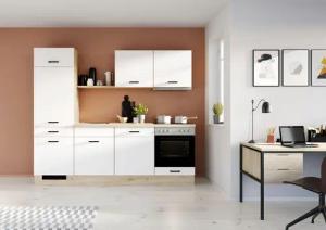 IMPULS KÜCHEN Küche ""Porto", Ausrichtung wählbar, Schubkästen mit Soft-Close,", vormontiert, wahlweise mit E-Geräten, mit Vollauszug, Breite 240 cm