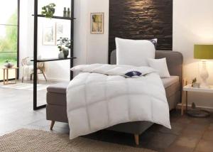 SPESSARTTRAUM Daunenbettdecke + 3-Kammer-Kopfkissen "Exklusiv, 2-tlg, hergestellt in Deutschland, made in Germany, Set", (Spar-Set, Decke mit Kissen), Sparset: 5 Wärmeklassen, 135x200 cm & 155x220 cm