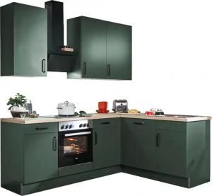 wiho Küchen Winkelküche ""Simi", mit verstellbaren Füßen, wahlweise mit E-Geräten,", Soft-Close-Funktion in Schubkästen & Auszügen, Stellbreite 225/175 cm