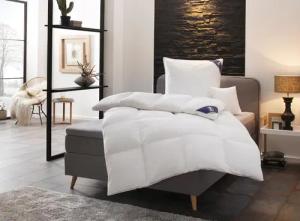 SPESSARTTRAUM Daunenbettdecke + 3-Kammer-Kopfkissen "Exklusiv, 2-tlg, hergestellt in Deutschland, made in Germany, Set", (Spar-Set, Decke mit Kissen), Sparset: 5 Wärmeklassen, 135x200 cm & 155x220 cm