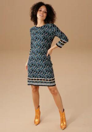 Aniston SELECTED Jerseykleid, im Retro-Dessin