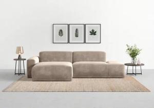 TRENDMANUFAKTUR Ecksofa Braga, aus 2 Teilen, moderner Cord-Stoff