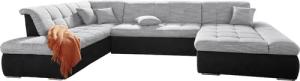 DOMO collection Wohnlandschaft "PB Moric wahlweise mit Bettfunktion und Armteilverstellung U-Form", XXL-Format B/T/H: 353/216/80 cm, feine Steppung, incl. Zierkissen