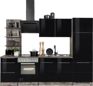 KOCHSTATION Küchenzeile "KS-Brindisi", Breite 270 cm, wahlweise mit E-Geräten, mit MDF-Fronten und Regal