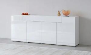 INOSIGN Sideboard "Toledo,Breite 208cm,moderne Kommode mit dekorative Fräsungen,grifflos", Kombikommode mit viel Stauraum, Einlegeböden verstellbar