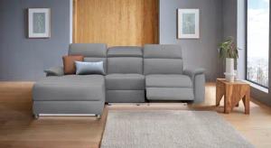 Places of Style Ecksofa "Pareli, L-Form, 259cm,m. Recamiere, Echtleder, Kunstleder, Webstoff", man. o. elektr. Relaxfunktion, USB/Kopfteilverstellg u. LED
