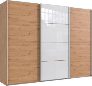 Wimex Schwebetürenschrank "Norderstedt", INKLUSIVE 2 Stoffboxen und 2 zusätzliche Einlegeböden, mit Glastür