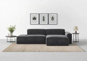 TRENDMANUFAKTUR Ecksofa Braga, aus 2 Teilen, moderner Cord-Stoff