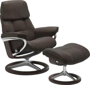 Stressless Hocker "Ruby", mit Signature Base, Gestell Eiche, Wenge, Braun & Schwarz