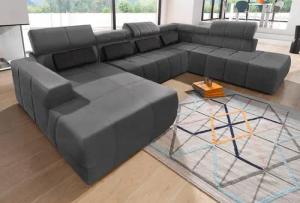 DOMO collection Wohnlandschaft Brandon viele Bezugsarten, incl. Nierenkissen, mit Kopfteilverstellung, wahlweise Sitztiefenverstellung