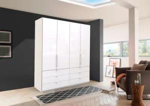 WIEMANN Falttürenschrank "Loft, in stilvoller Optik, Made in Germany", widerstandsfähige Glasfronten, geräuscharme Türen, mit Panoramaöffnung