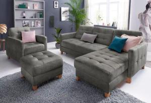 exxpo - sofa fashion Ecksofa "Elio, kompakt und komfortabel, bequem und zeitloses Design, L-Form", wahlweise mit Bettfunktion