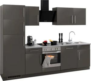 wiho Küchen Küchenzeile "Cali", mit E-Geräten und Kühl-Gefrierkombination, Breite 280 cm