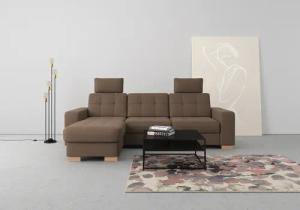 sit&more Ecksofa "Quincy L-Form", wahlweise mit Bettfunktion und Bettkasten