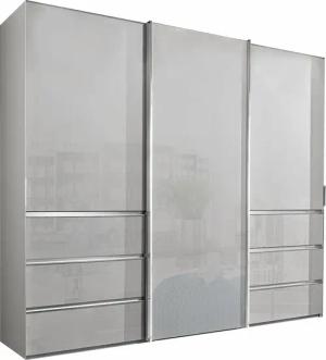 WIEMANN Schwebetürenschrank "Malibu, stilvolles Design, Made in Germany", mit Glasfront, in verschiedenen Breiten, Schubladen mit Selbsteinzug