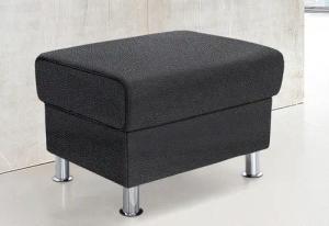 TRENDMANUFAKTUR Hocker "Rondo, Polsterhocker zur Serie, Breite 67 cm, Füße chromfarben", Fußhocker wahlweise mit Federkern, in verschiedenen Bezügen bestellbar
