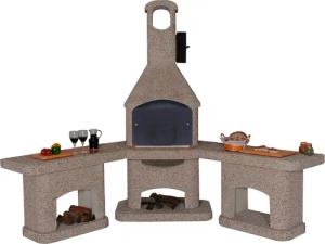 WELLFIRE Grillkamin "Außenküche Nova Quatro", BxTxH: 188x73x215 cm
