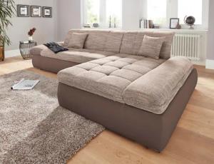 DOMO collection Ecksofa "PB Moric wahlweise mit Bettfunktion + Armteilverstellung, L-Form", im XXL-Format, B/T/H:300/172/80 cm, feine Steppung